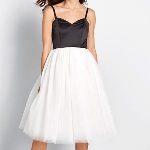 Modcloth Black and White Prom Dress